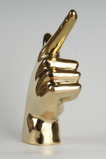 The LARGE Brass "Guns Up" Hand