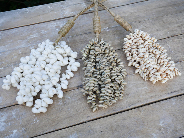 Pair of Handmade Boho Bed and Curtain Tassels with sea shells