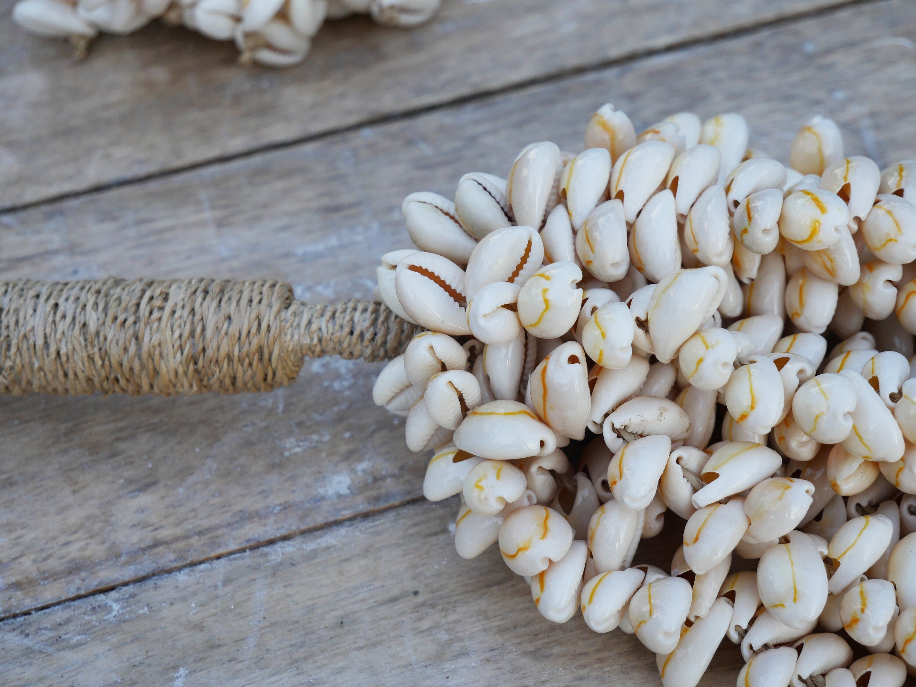 Pair of Handmade Boho Bed and Curtain Tassels with sea shells