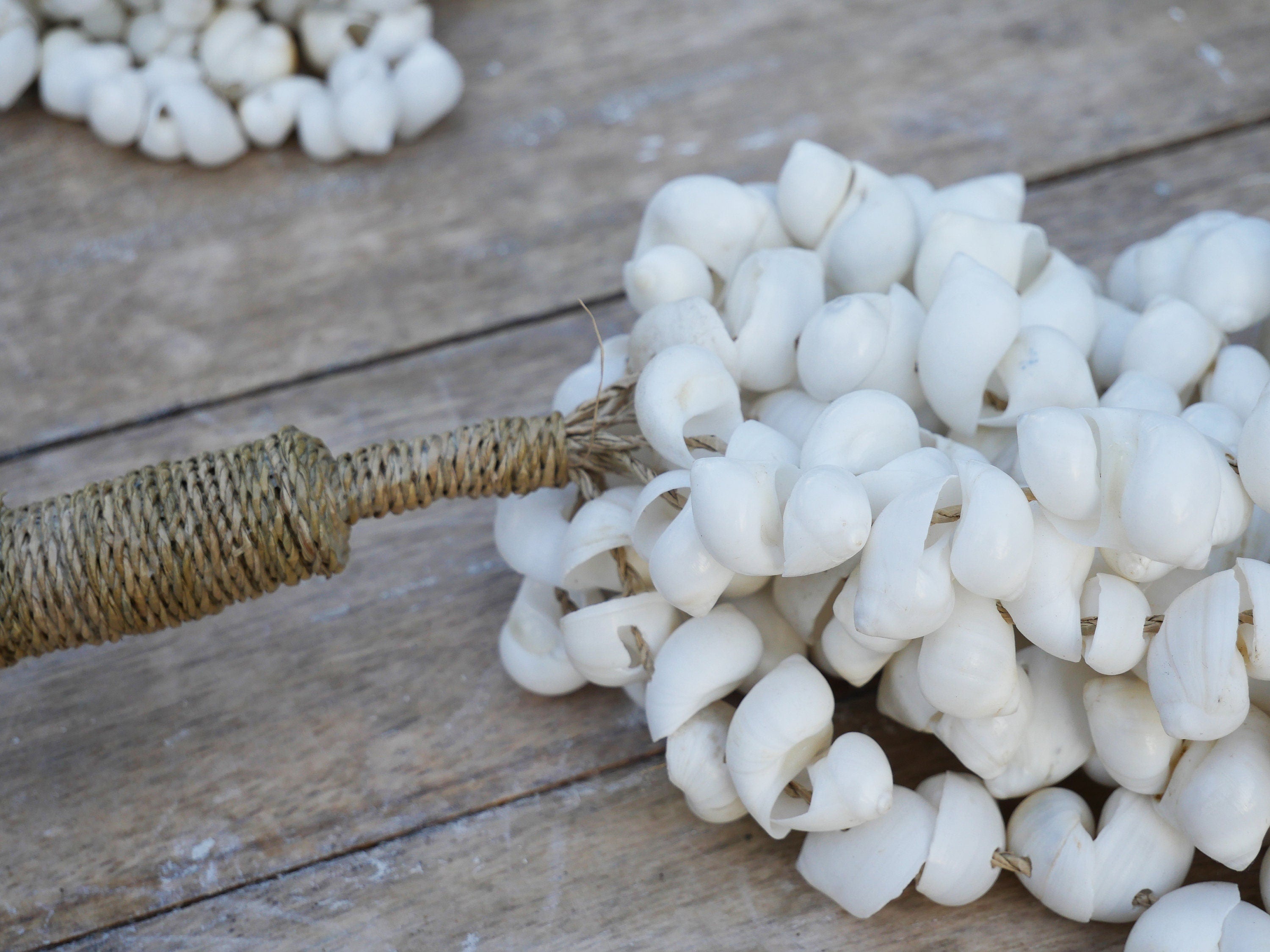 Pair of Handmade Boho Bed and Curtain Tassels with sea shells