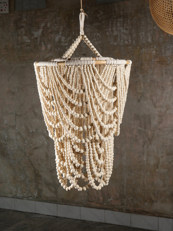 Natural Wood beaded Lampshade