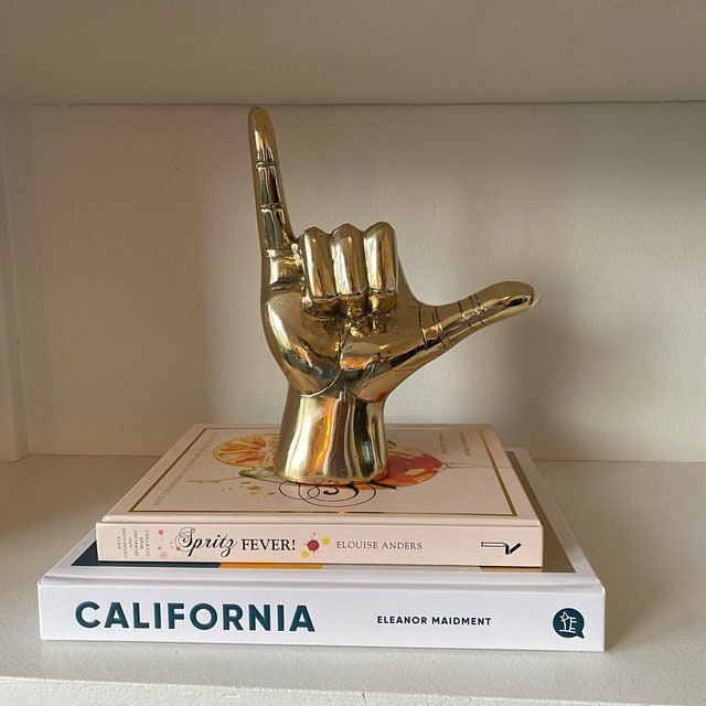Surf's Up! Shaka Hand: Brass Shaka Hand, Beach Decor, Hang Loose