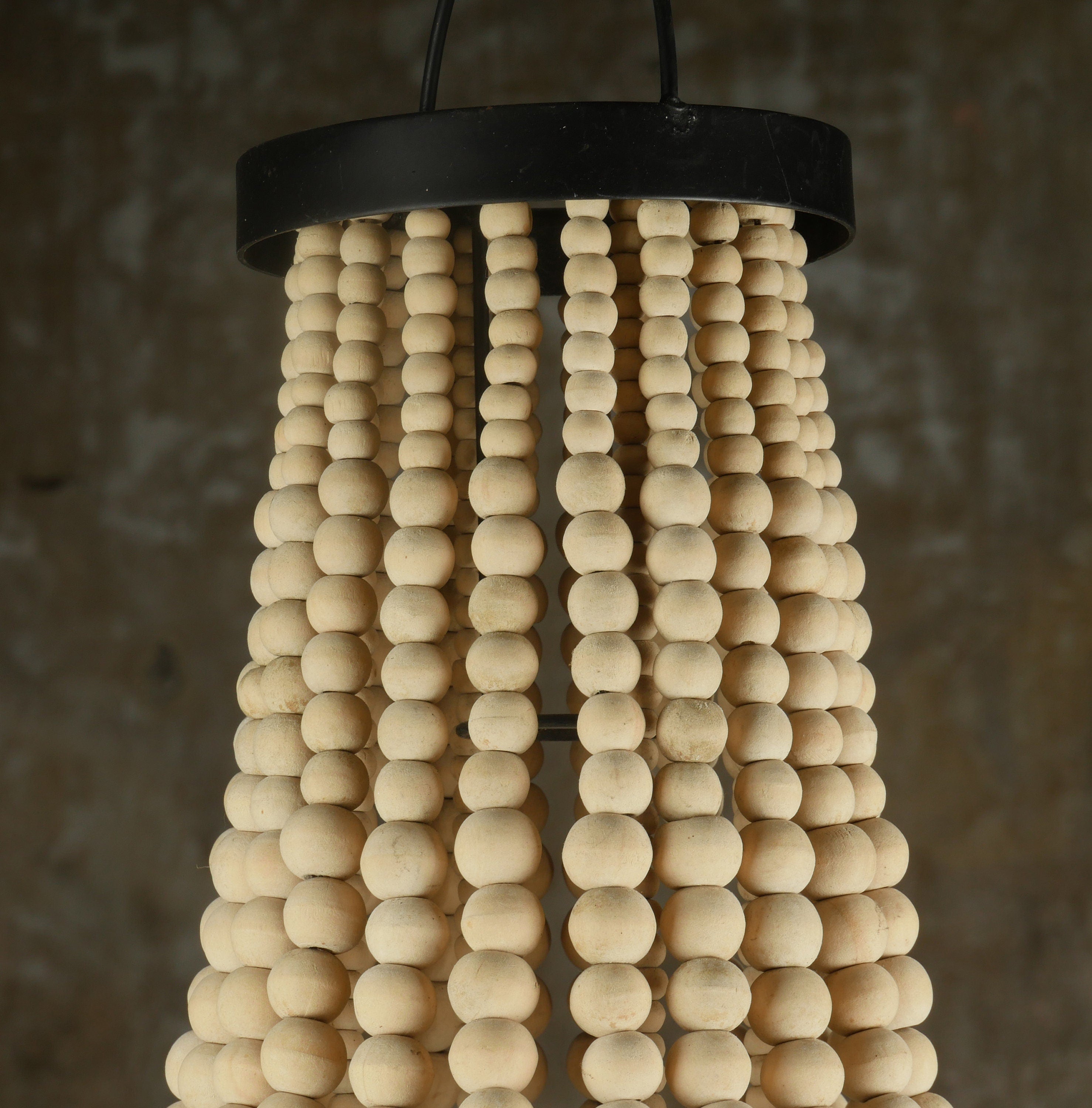 The Tassels and Wood beaded Lampshade