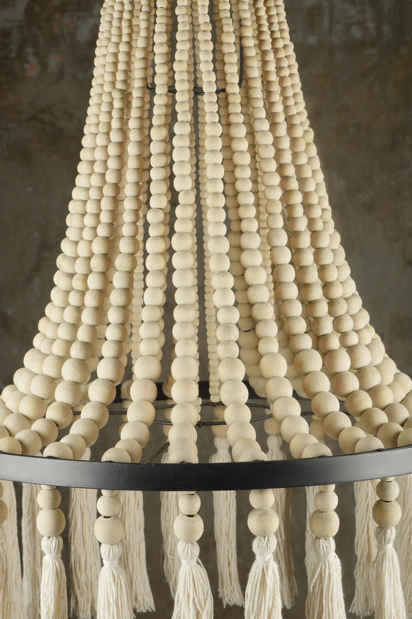 The Tassels and Wood beaded Lampshade