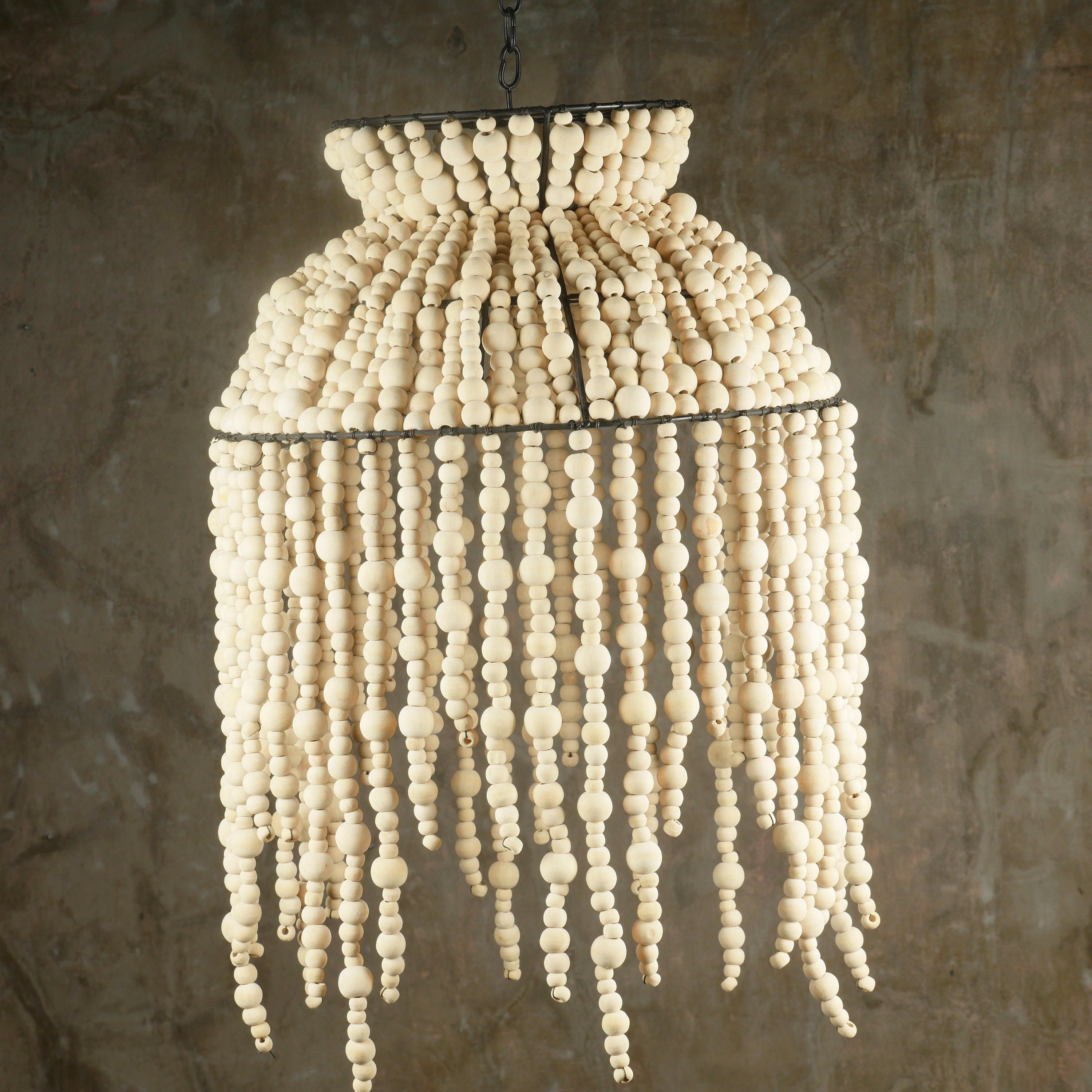 The Jelly FishNatural Wood beaded Lampshade