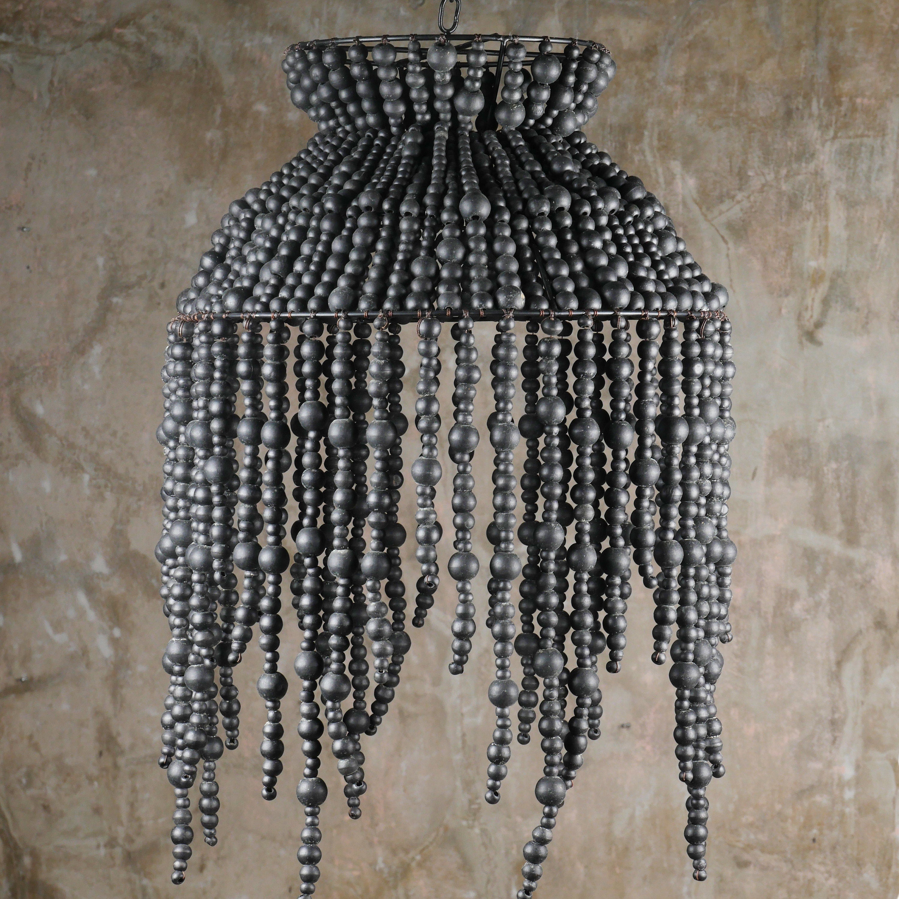 The Jelly FishNatural Wood beaded Lampshade