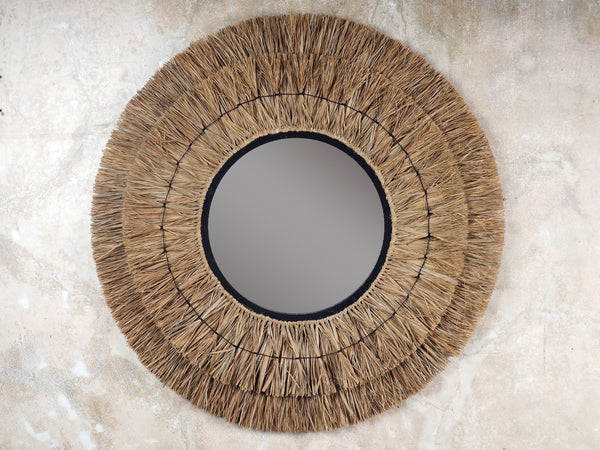 The Raffia Circle Mirror