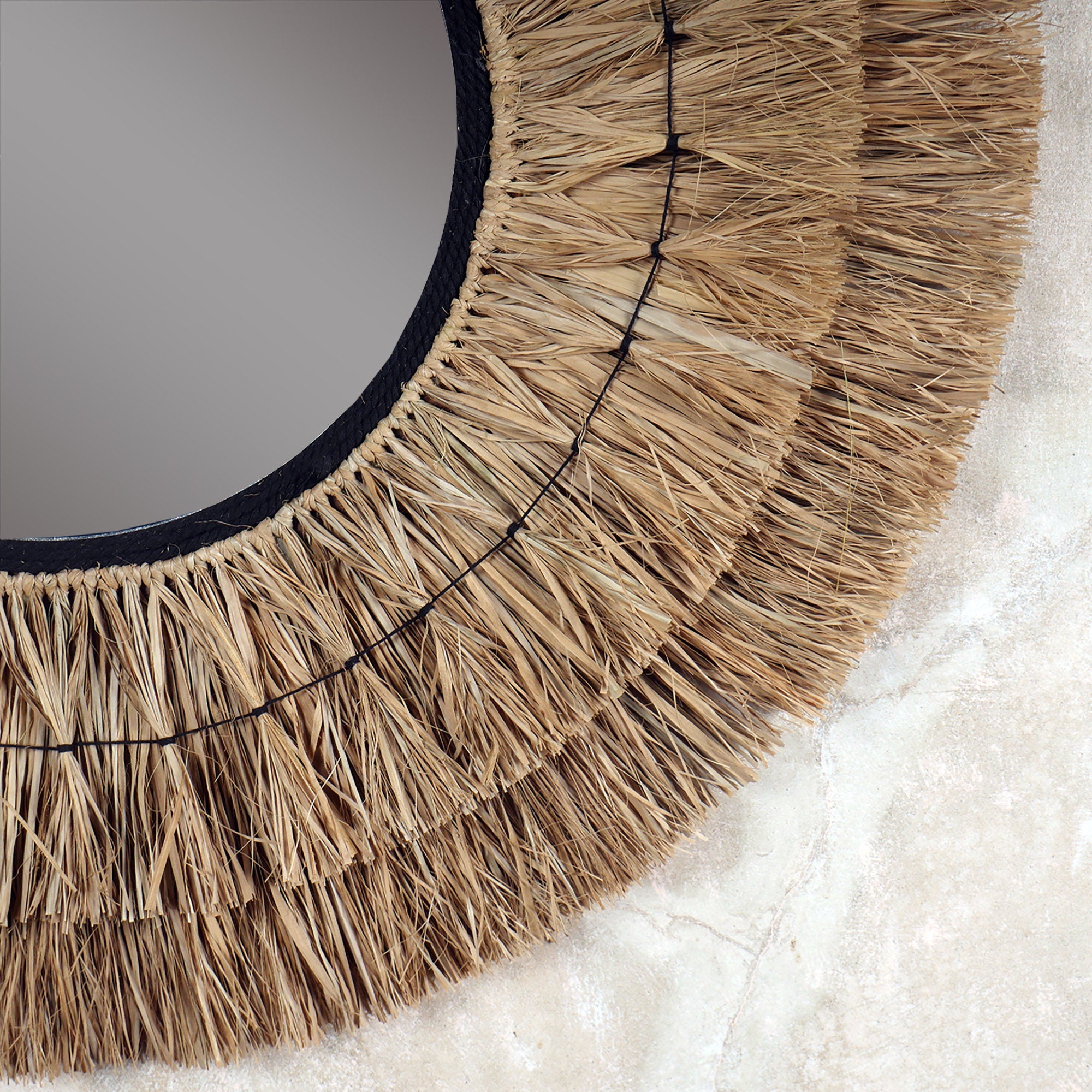 The Raffia Circle Mirror
