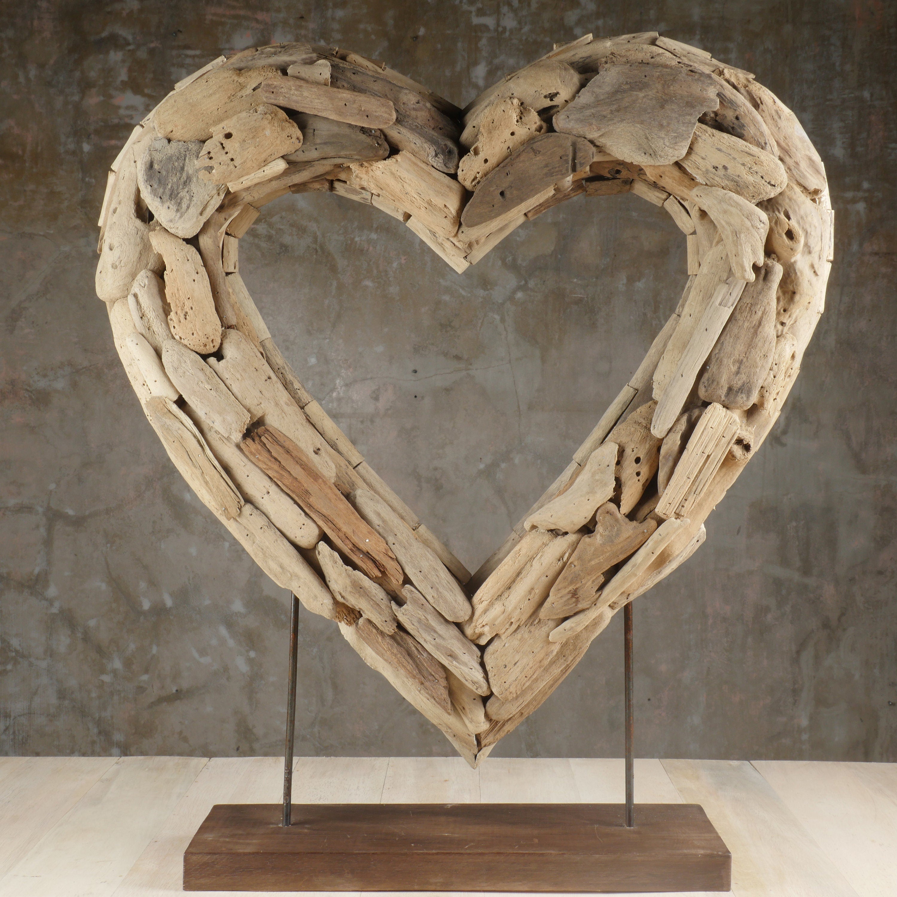 Driftwood Lonely Heart Art Sculpture