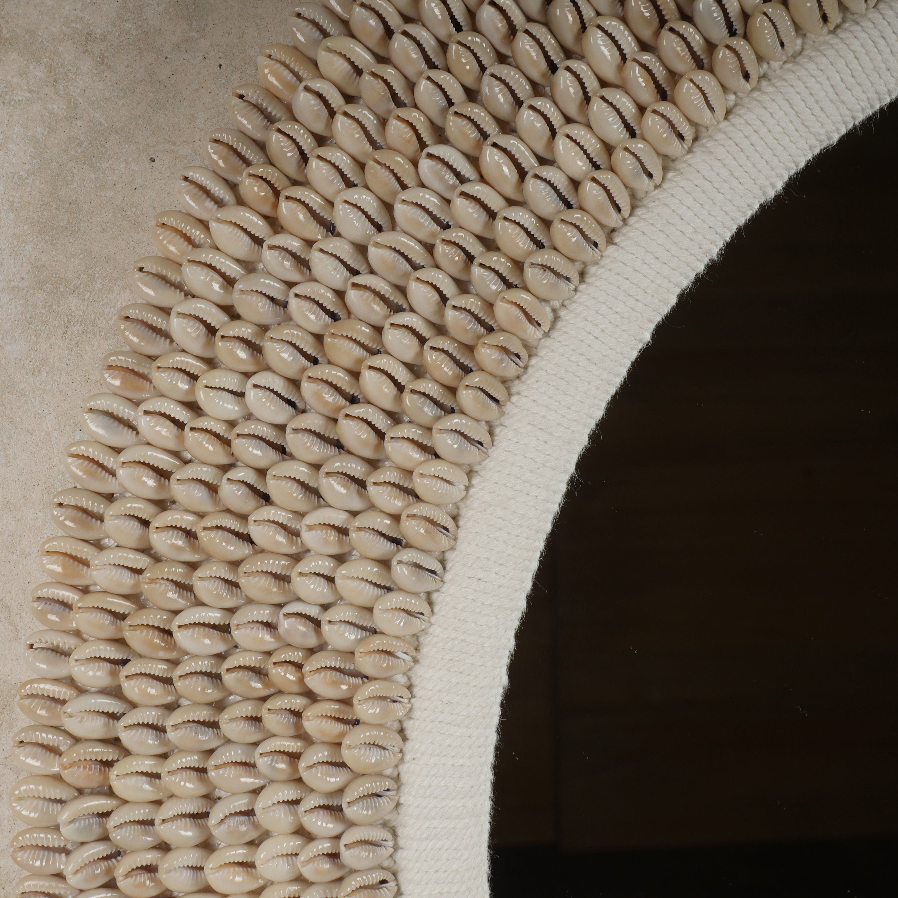 The Cowrie Round Mirror