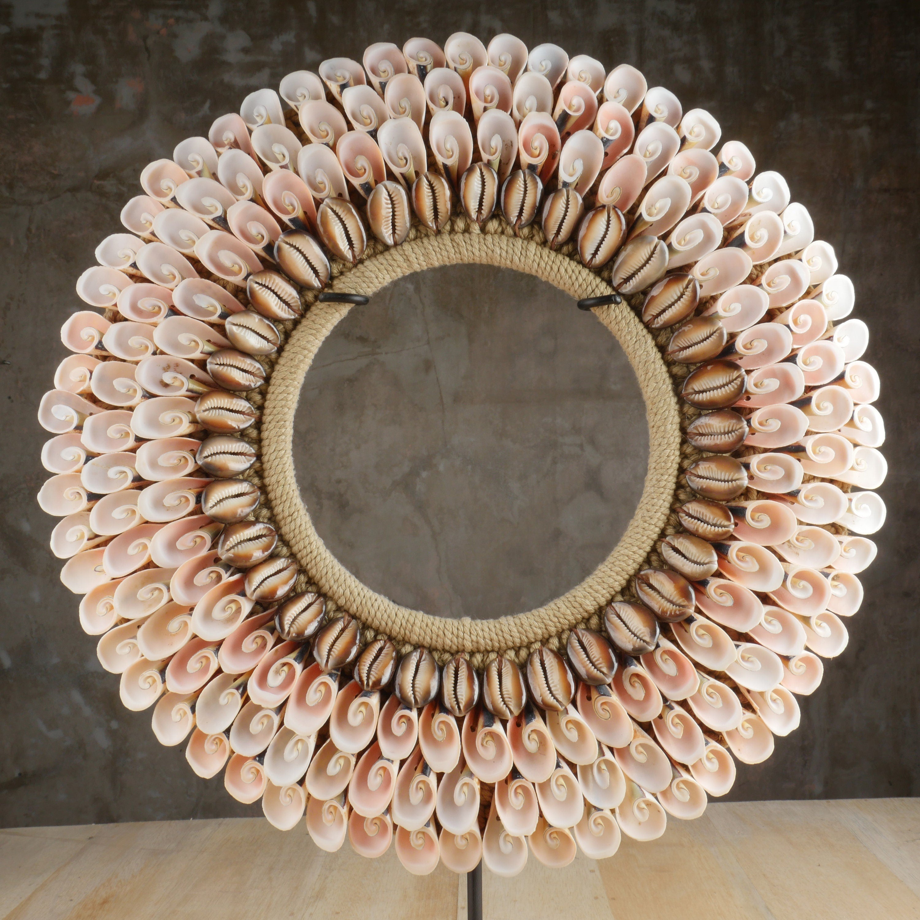 The Pink Conch and Snake Head Necklace