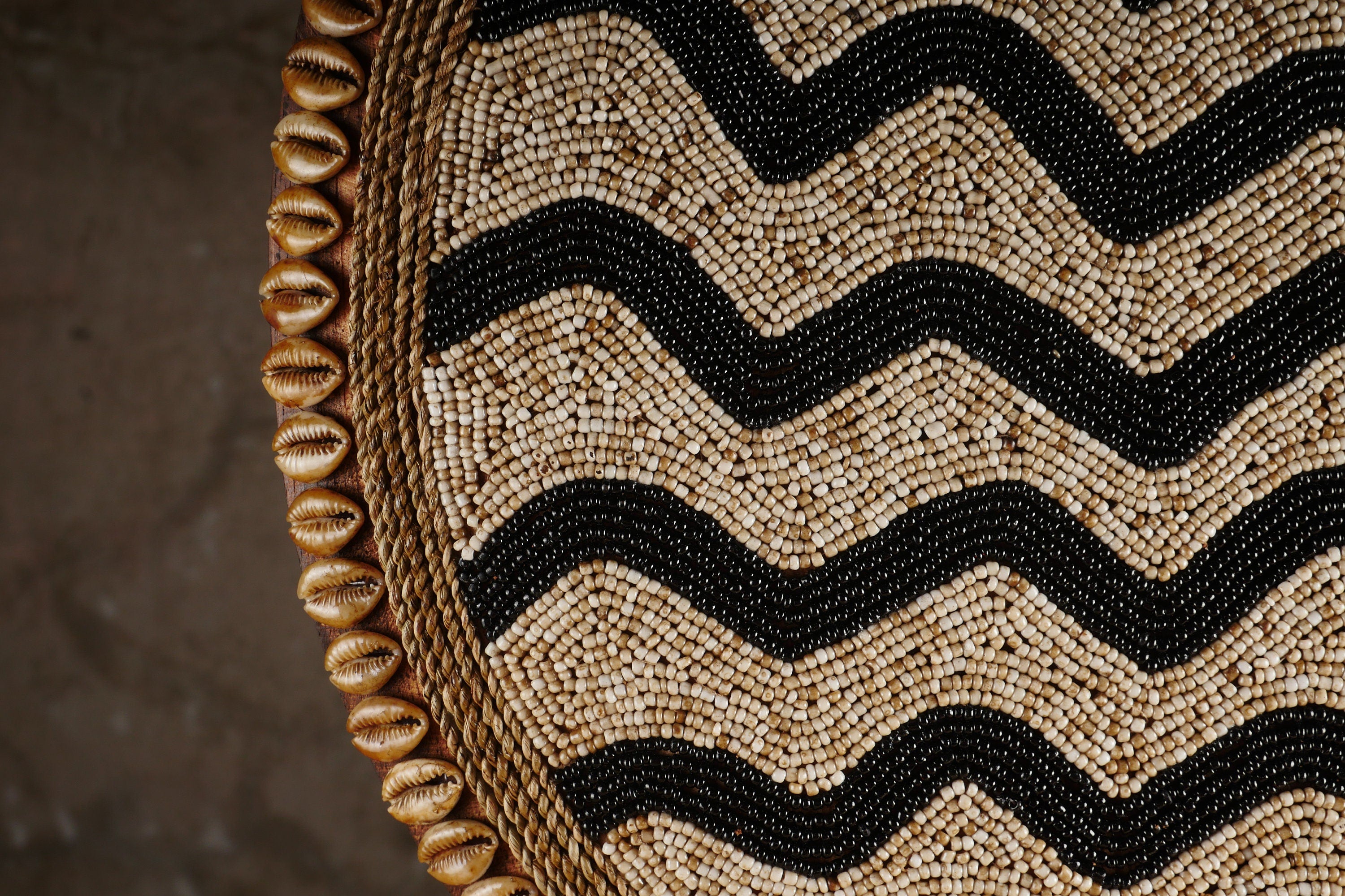 The Black Waved Beaded Shield