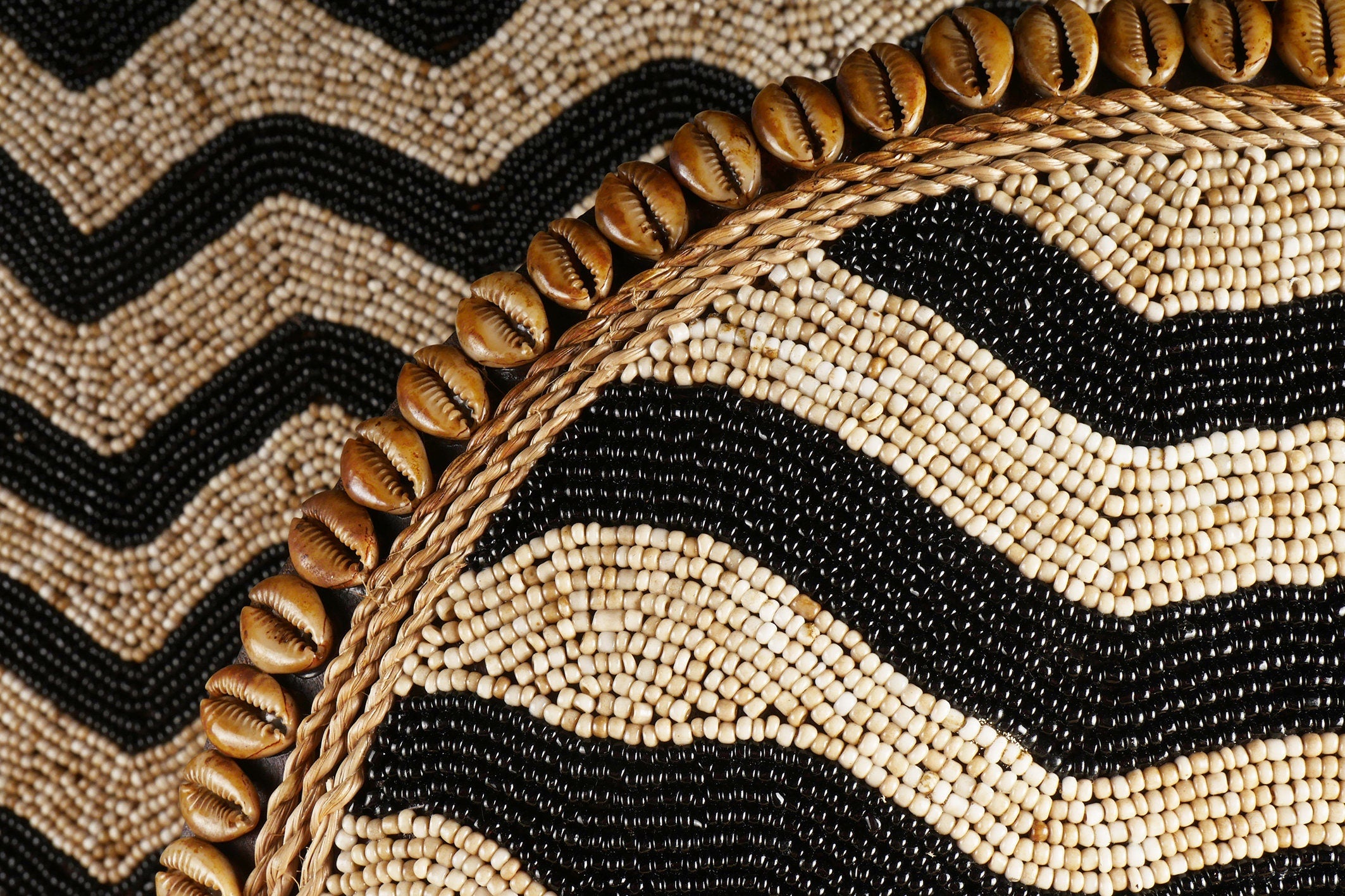 The Black Waved Beaded Shield