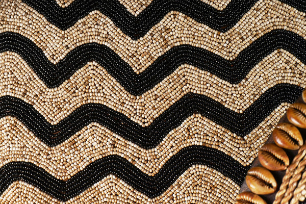 The Black Waved Beaded Shield