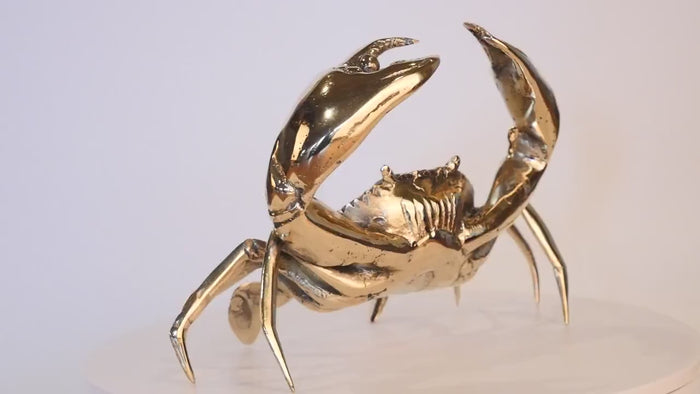 Mr Pinchy Crab - Brass Crab - Brass Crab Figure - Brass Crab Statue - Brass Crab Deco -  Boho Crab -