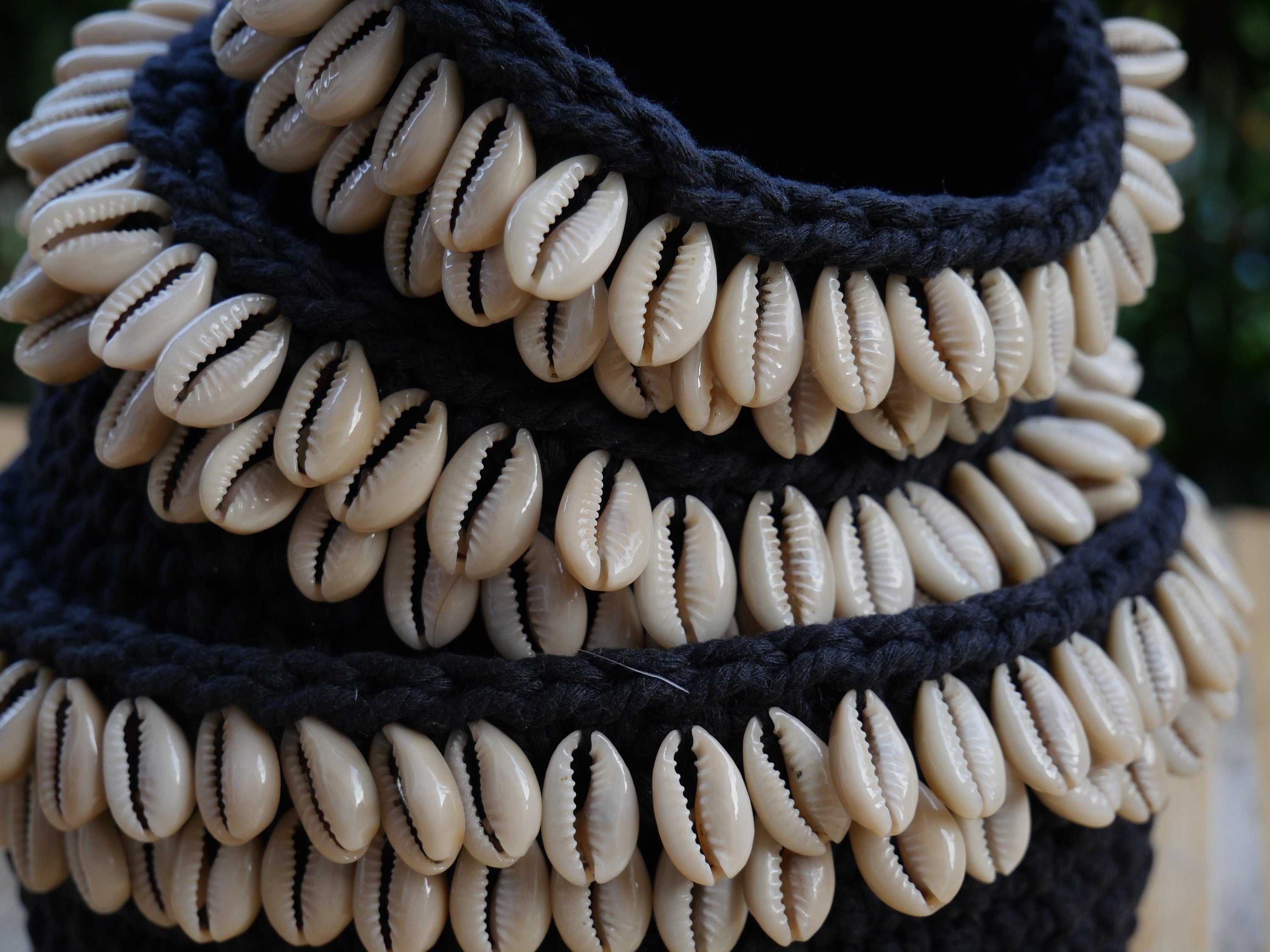 Set of 3 Macrame Crochet Baskets. Cowrie Shell Decor. Handmade. Storage Basket. Makeup Organizer. Bathroom Decor. Nursery Decor