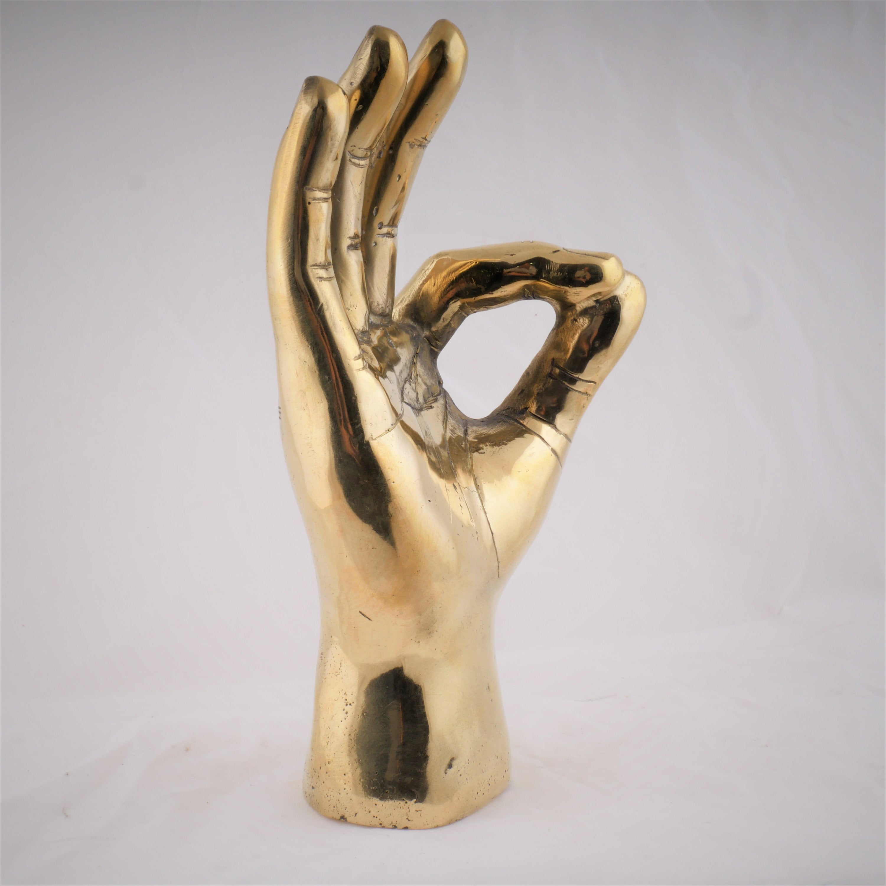 The OK Hand - Brass Ok sign Sculpture - Ok Sign - Brass Hand Sign - Brass Hand Signal - Brass Ok Sign Accessory - Brass Ok Finger
