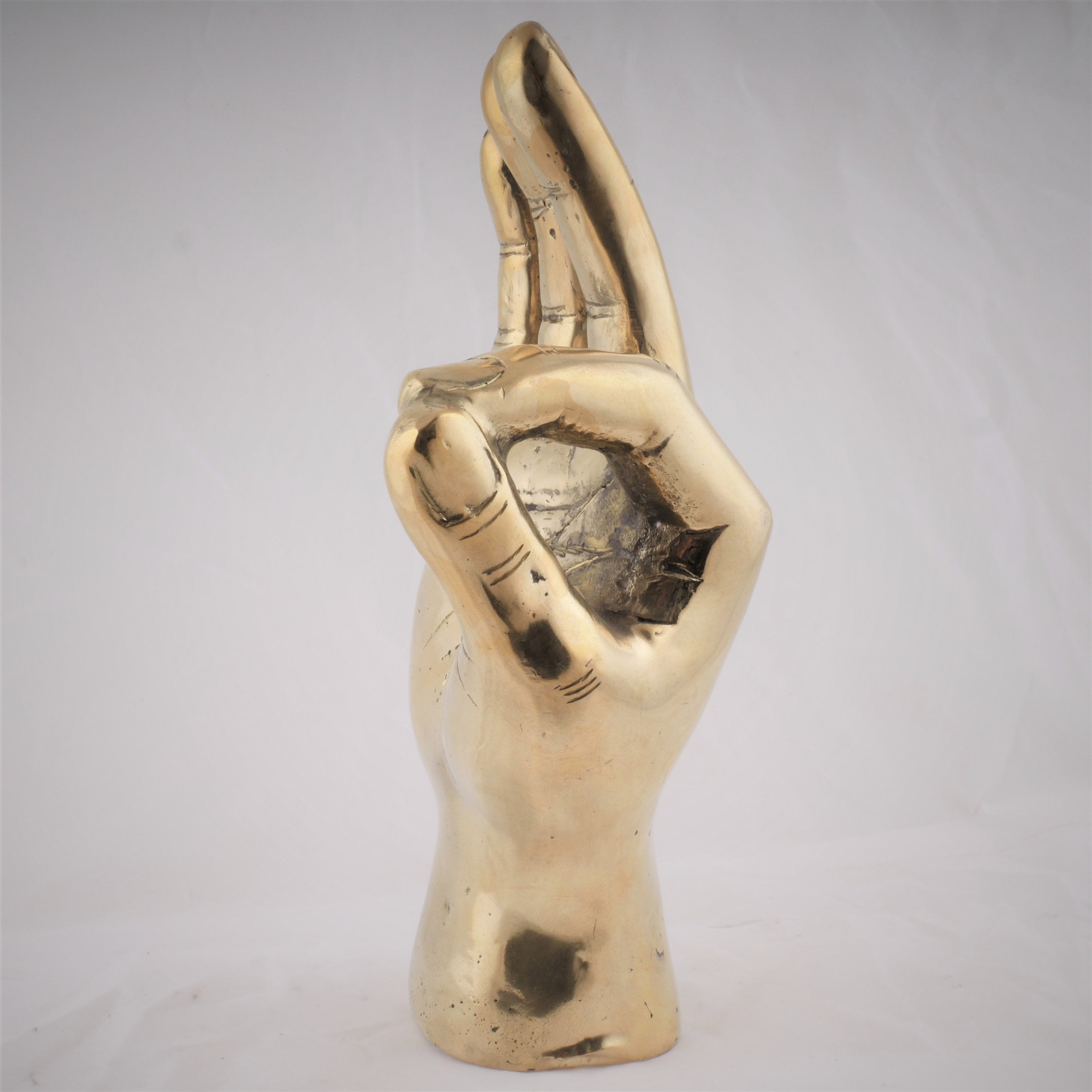 The OK Hand - Brass Ok sign Sculpture - Ok Sign - Brass Hand Sign - Brass Hand Signal - Brass Ok Sign Accessory - Brass Ok Finger