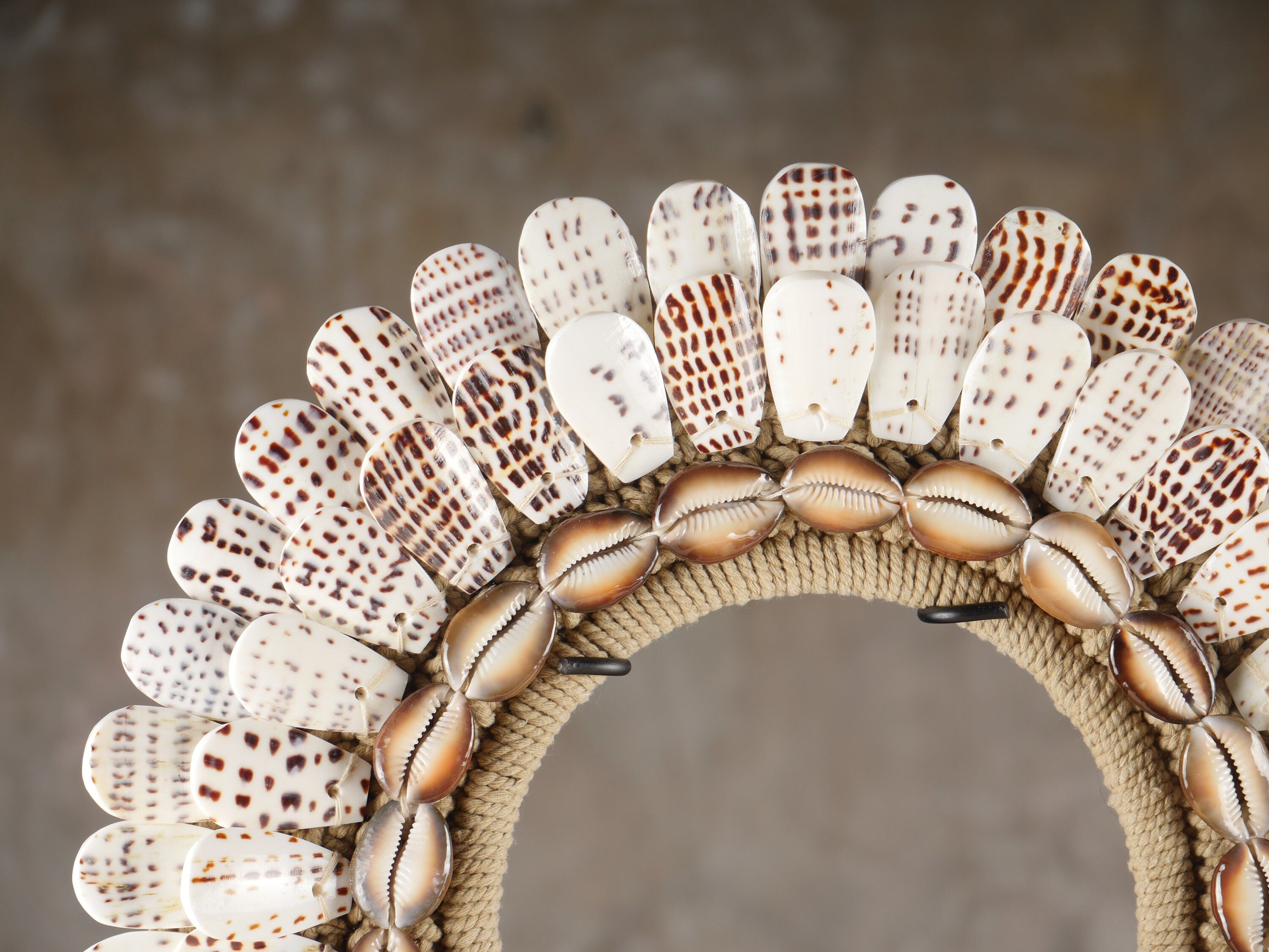 The Leopard Conus Papua Necklace - Set of Two Papua Deco - Tribal Necklace - Boho Decor - Cowrie Shell - Bohemian Chic