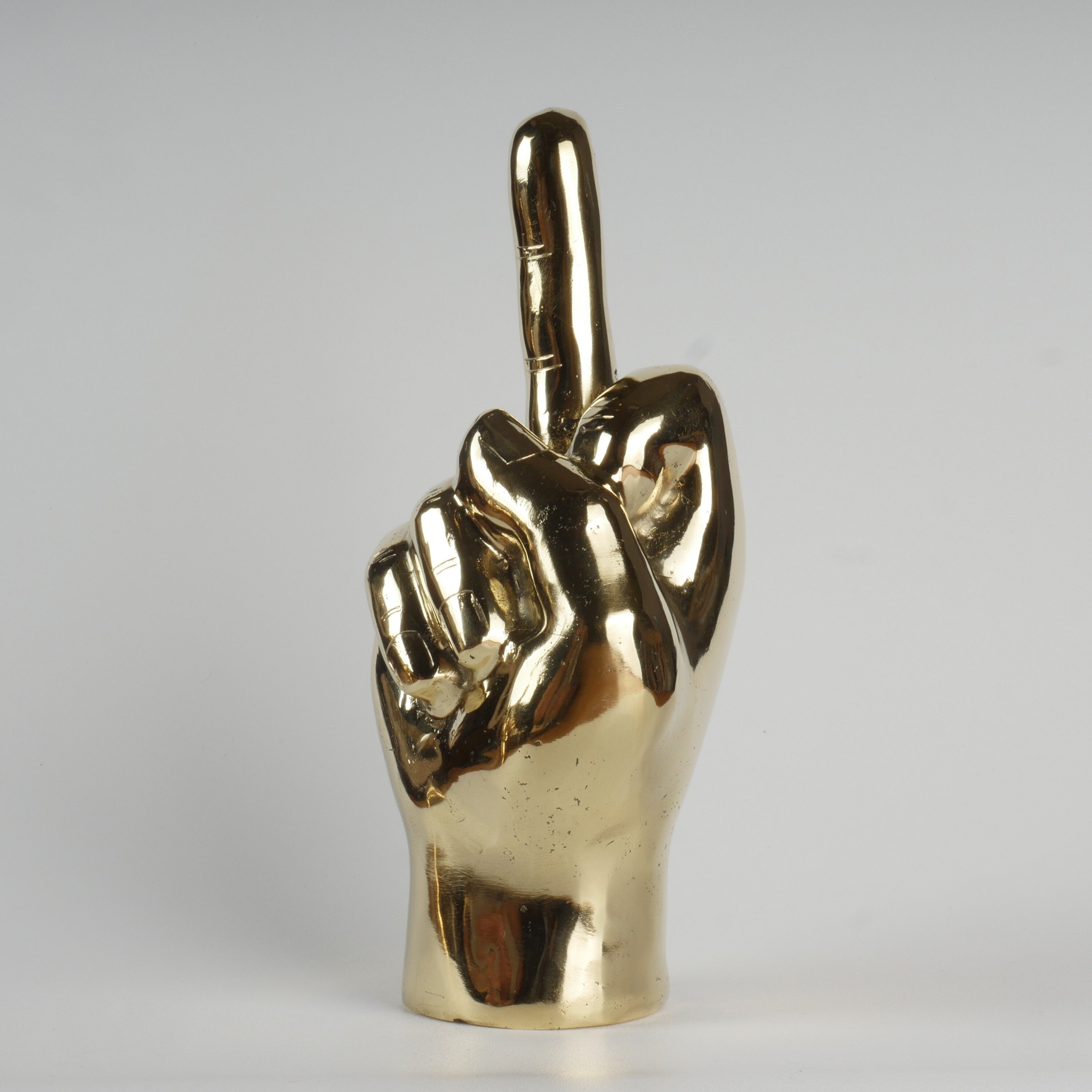 The Middle Finger - Brass Middle Finger Sculpture - Middle finger - Brass Hand Sign - Brass Middle Finger Accessory - Brass Middle Finger