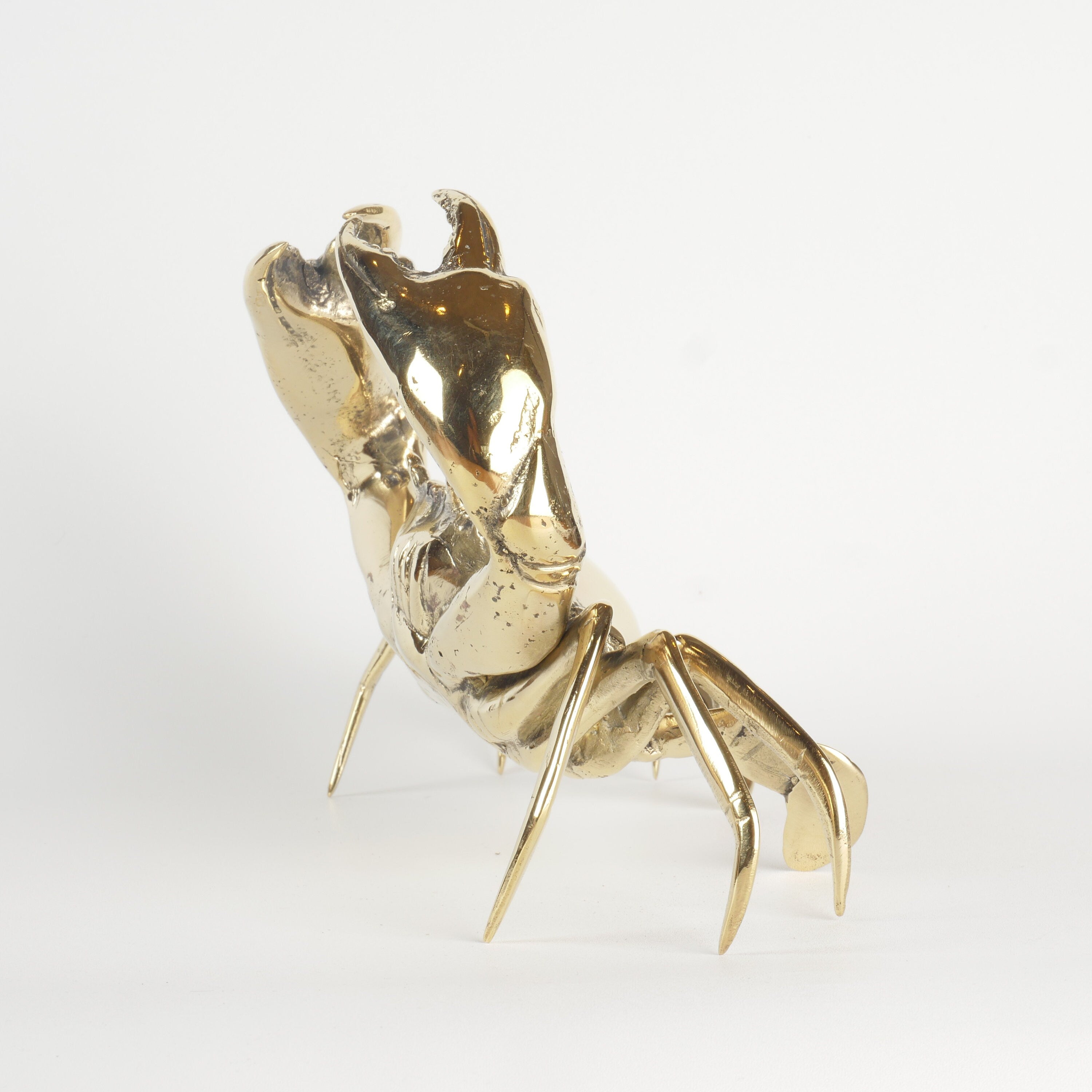 Mr Pinchy Crab - Brass Crab - Brass Crab Figure - Brass Crab Statue - Brass Crab Deco - Boho Crab -