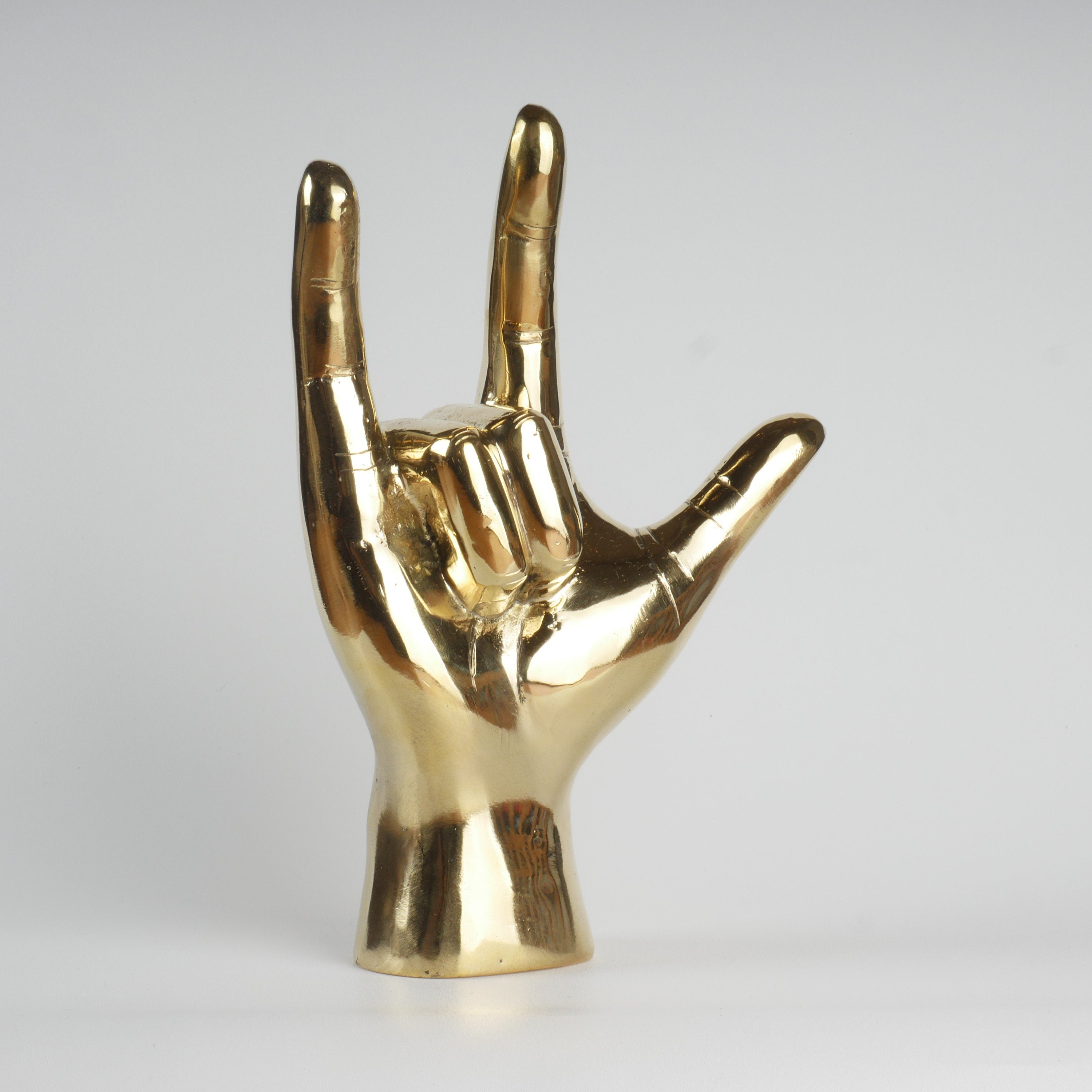 The I LOVE YOU Hand - Brass Hand Sign - Beach Decor - House Warming Gift