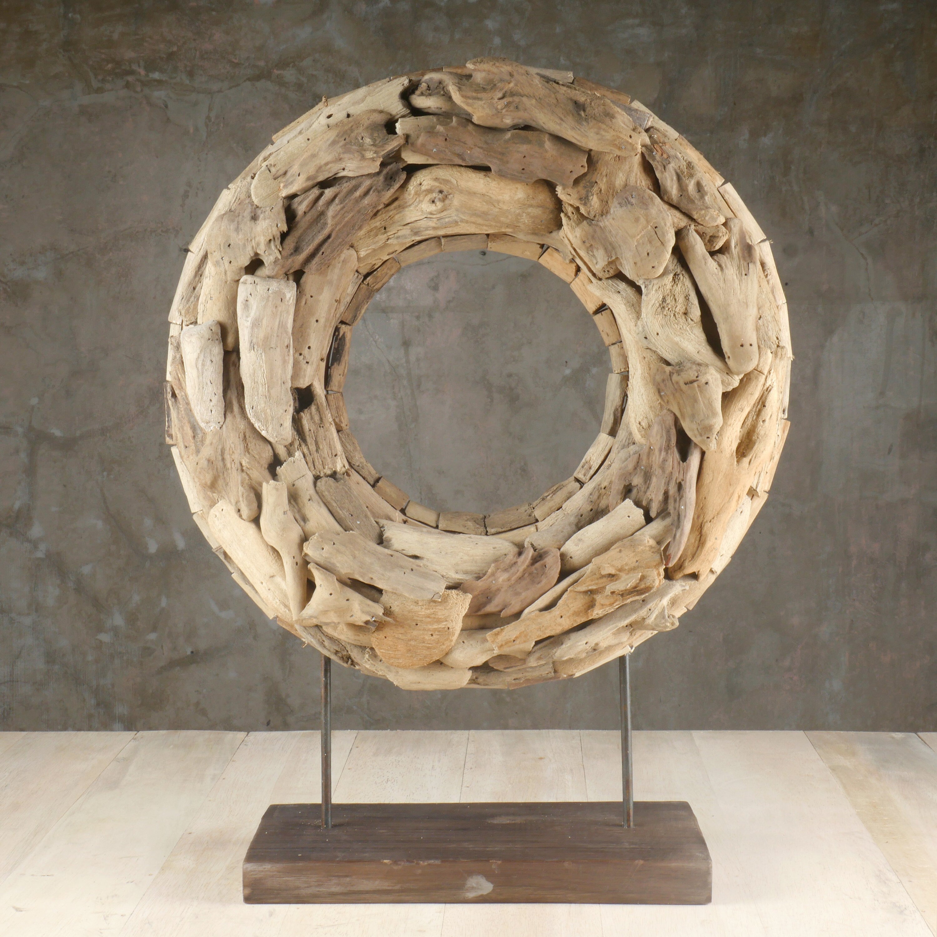 The Driftwood Donut - Driftwood Art Sculpture - Tabletop Driftwood Decor - Contemporary Driftwood Circle Sculpture