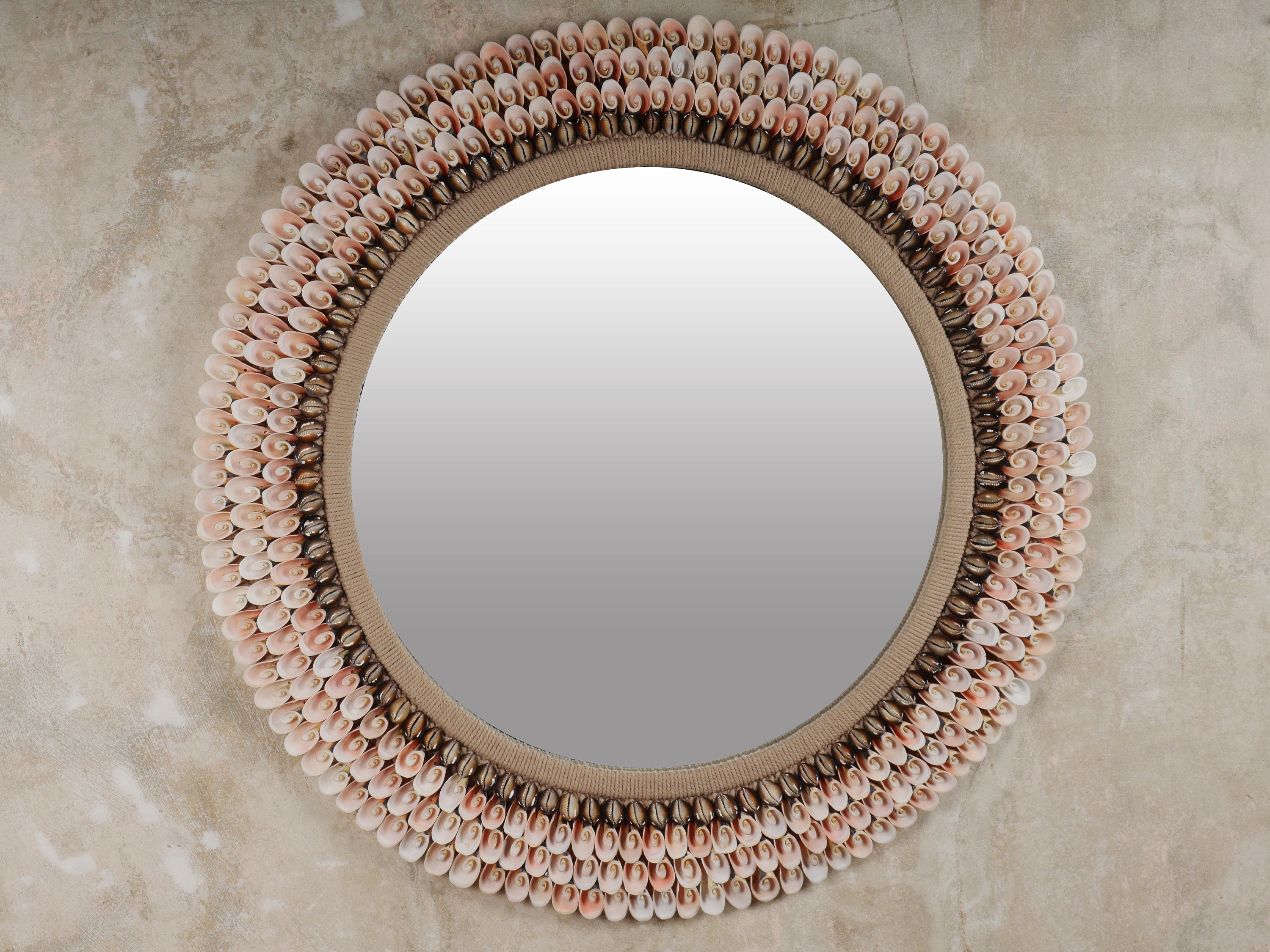 The Pink Shell Mirror - Large Mirror - Sea Shells Mirror