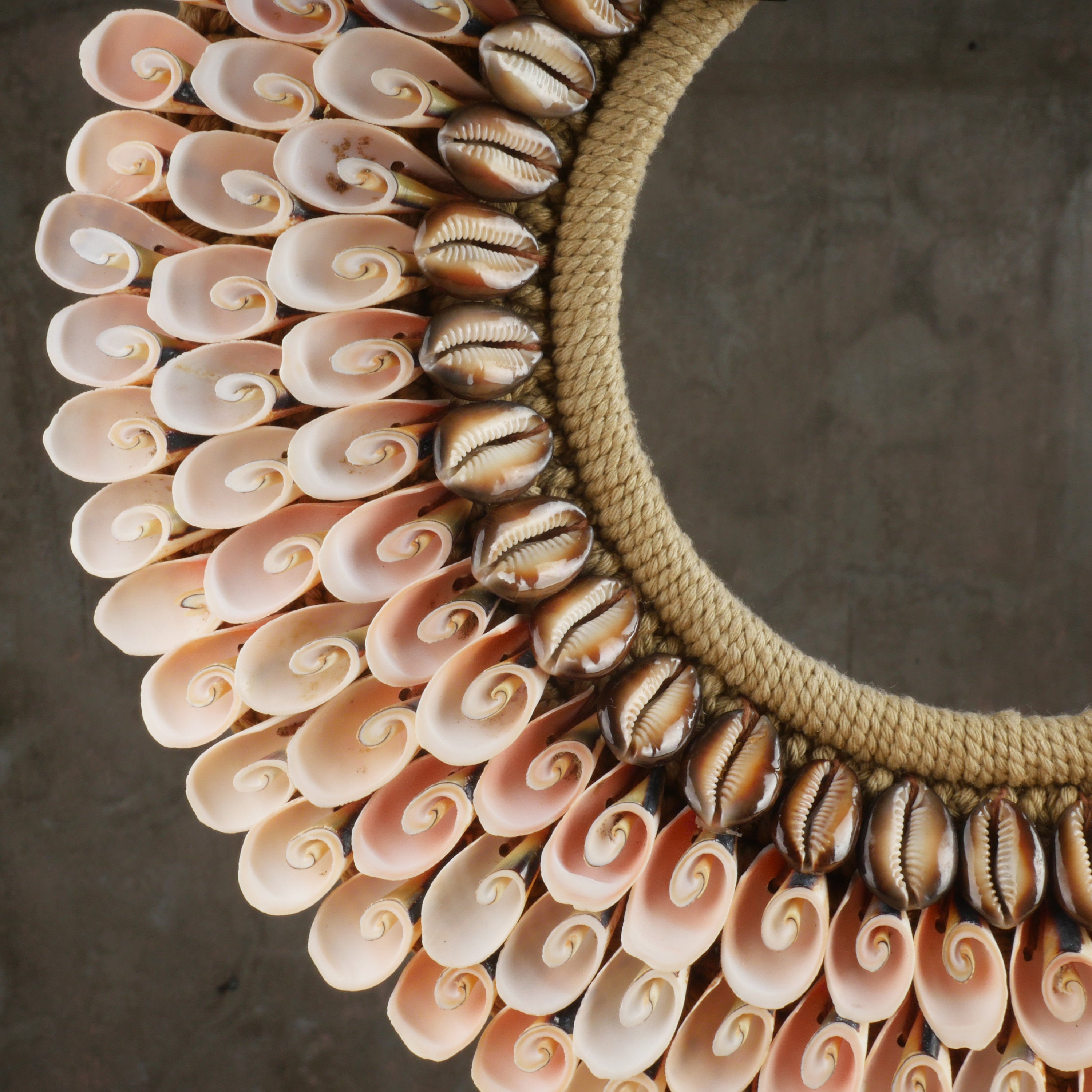 The Pink Conch and Snake Head Necklace - Papua Necklace - Decorative Shell Necklace