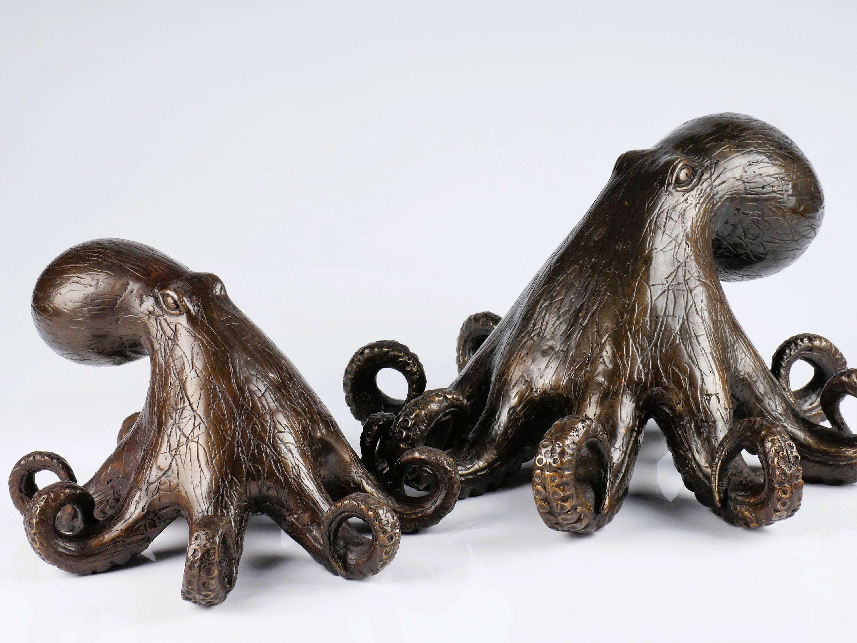 The Bronze Octopus - Handcasted Brass Octopus - Octopus Statue - Marine Art